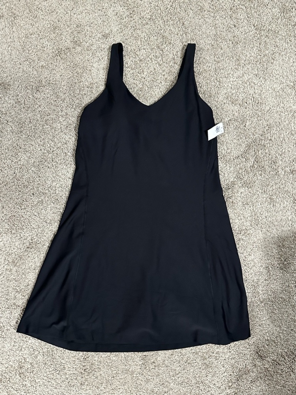 Black V-Neck Athletic Dress